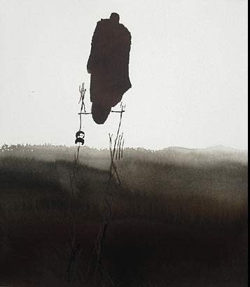 Encre de chine, brou de noix sur papier aquarelle 325g 30 x 40